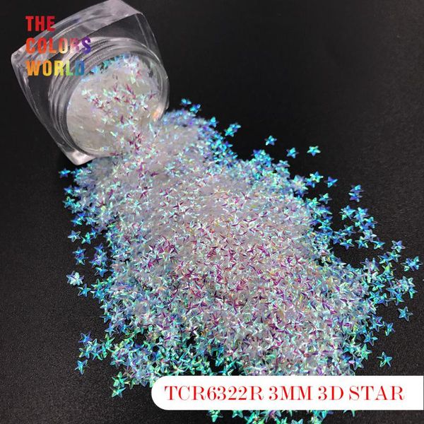 

nail glitter tct-176 star shape 3d effect colorful 3mm for art gel decoration makeup facepaint diy, Silver;gold