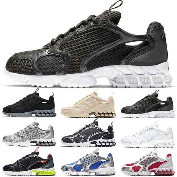 

spiridon caged 2 men women running shoes mens trainers pure platinum newsprint triple white black royal high sports sneakers, White;red