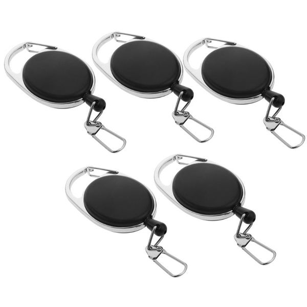 

5pcs retractable and extendable keychain, multifunctional snap key holder, Silver
