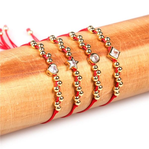 

charm bracelets cubic zirconia star round love heart square for women gold color lace-up chain bangles fashion jewelry, Golden;silver