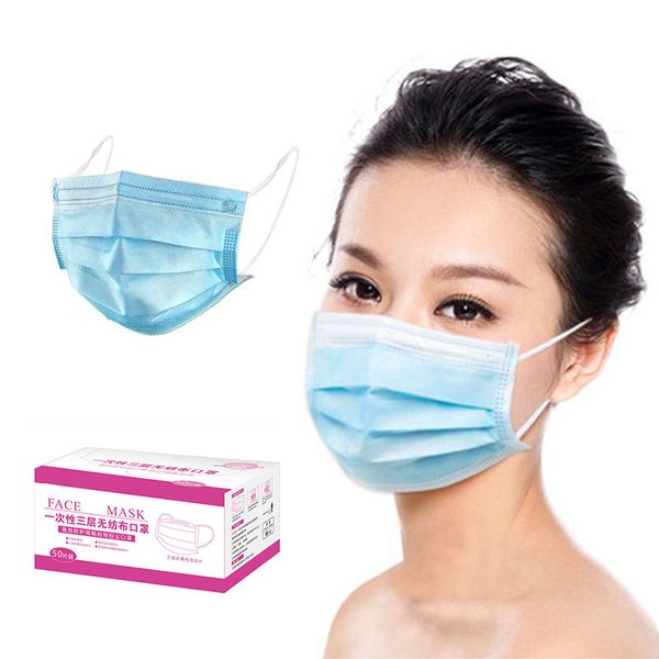 

anti disposable mask 3-layer face dust masks breathable earloop mouth face mask sanitary protective mask fast shipping1