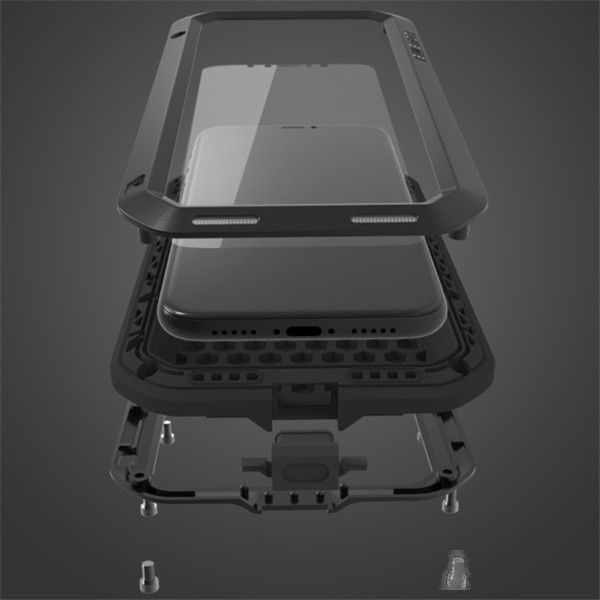 

love mei powerful case for iphone x dirt/shock proof metal aluminum colorful case with retail package