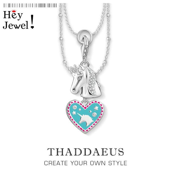 

charm necklace lovely unicorn,2020 spring new fashion jewelry 925 sterling silver bijoux romantic gift for women girls