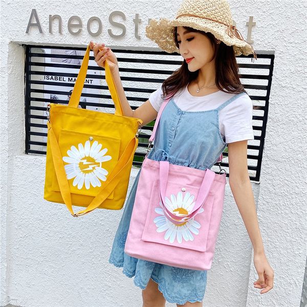 

новый корейский моды mass canvas сумки trend daisy печати мешок плеча студенты щипцы цин бао от имени