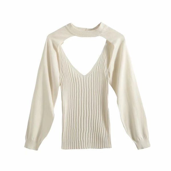 

2020 new 2pcs women autumn sweaters solid-color long-sleeves short sweater v-neck set for ladies black white, White;black