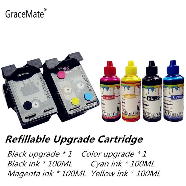 

gracemate cartridge replacement for 21 22 refillable for deskjet f2180 f2200 f2280 f4180 f300 f380 380 d2300 printers