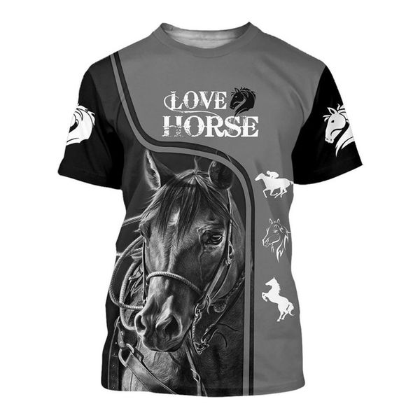 

love horse pattern beautiful printed 3d print shirts graphic humor oversized men clothing