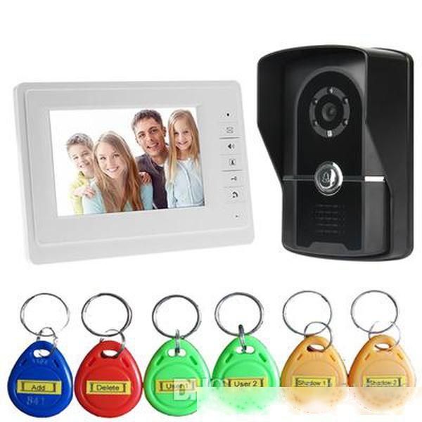 

7-inch high-definition fashion luxury ultra-thin design infrared night vision id card wired visual doorbell multi-function smart doorbell