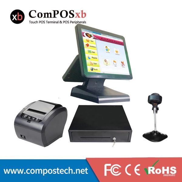 

wholeset terminal dual screen 15+12 inch windows point of sale 15 inch cash register for supermarket
