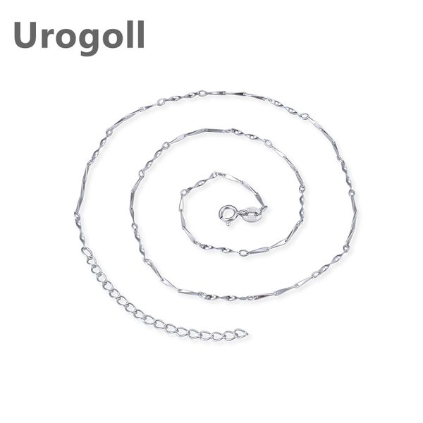 

fashion women sterling silver chain jewelry genuine pure 925 silver chains twisted necklaces rose gold necklace link chain