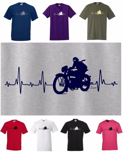 

2019 fashion motorbike / cycle / biker heartbeat t-shirt. vintage bikes tee shirt