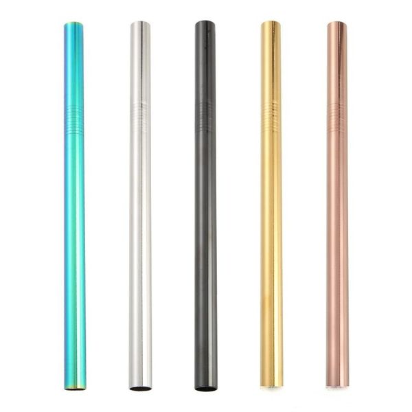 

304 stainless steel 21.5cm straight bent reusable wide drinking straws dia. 6mm 8mm 10mm 12mm stainless steel straws