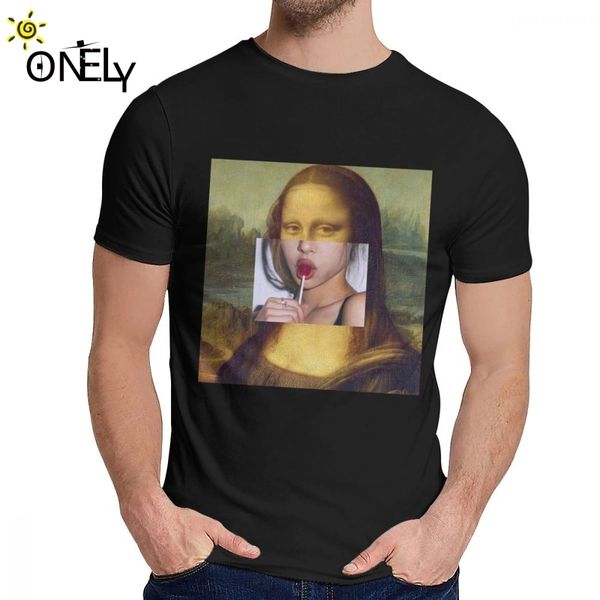 

smile mona lisa sugar tee shirt fashion crewneck picture custom man 100% cotton big size camiseta