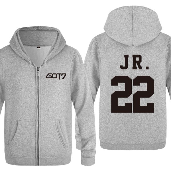 

jr. 22 got7 sweatshirts men 2018 mens zipper hooded fleece hoodies cardigans