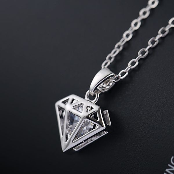 

chokers trendy geometric shape pendant necklace crystal cubic zorcon hloow out for women fashion jewelry 2021, Golden;silver
