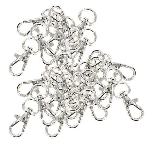 

keychains 30pcs swivel carabiners keychain silver color