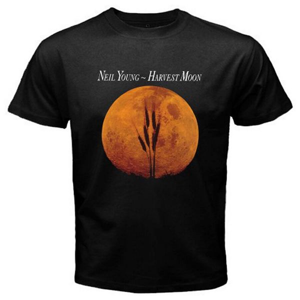 

neil young harvest moon music legend men's black t-shirt size s-3xl 100% cotton male female tee shirt