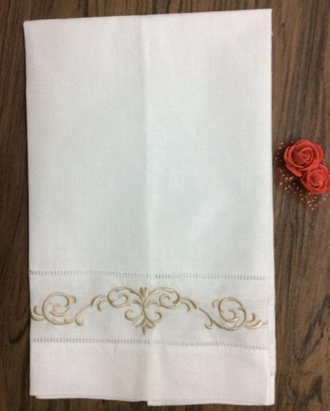 

bow ties set of 12 white hemstitch linen towel 14x22-inch cloth guest hand dish kitchen bathroom embroidery floral, Black;gray