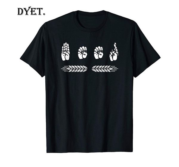 

пиво asl t-shirt - язык жестов (spells пиво) 2020 с коротким рукавом хлопок человек одежда топы homme основные футболки