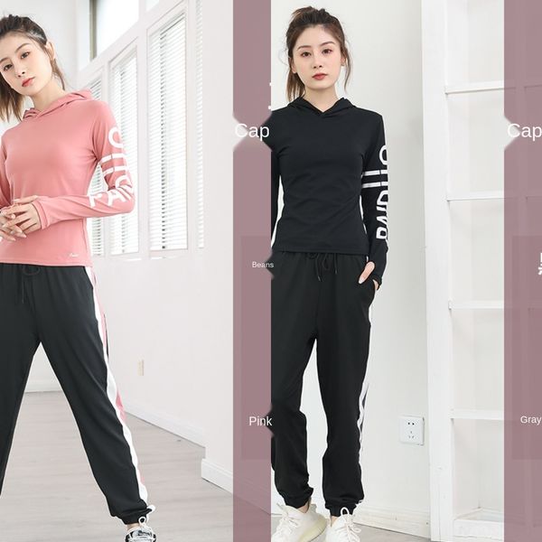 

2020 new yoga women's spring and summer gym sports yoga suit sports suit sportswear sportswear running loose fitness clothes quick-dryi