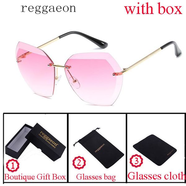 

reggaeon fashion color sunglasses women diamond cutting lens sun glasses rimless oversize square lenses women's glasses uv400, White;black