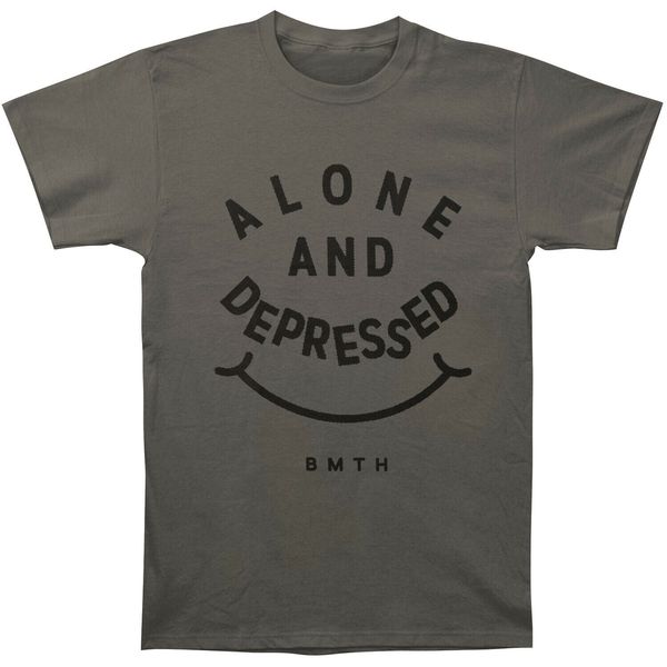

bring me the horizon men's alone & depressed slim fit t-shirt charcoal