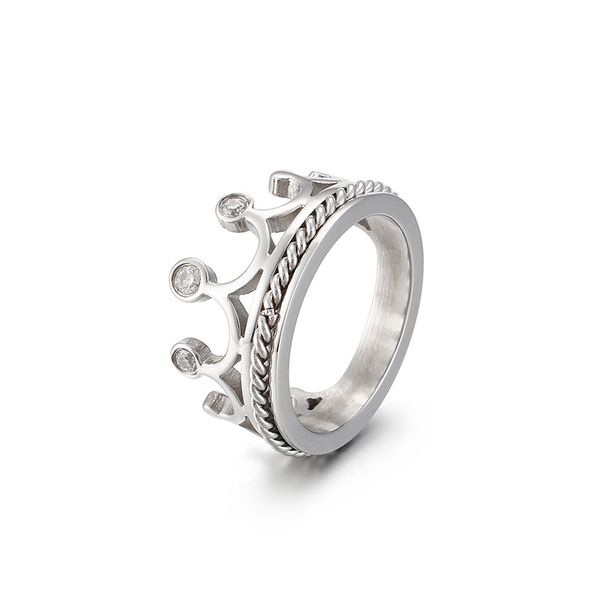 

wedding rings luxury designer stainless steel fashion jewelry hand finger crown for women, Slivery;golden