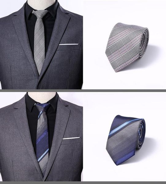 

6 cm ties hight quality gravatas jacquard woven 100% silk necktie corbatas formal dress accessories wedding gift for men ties, Black;gray