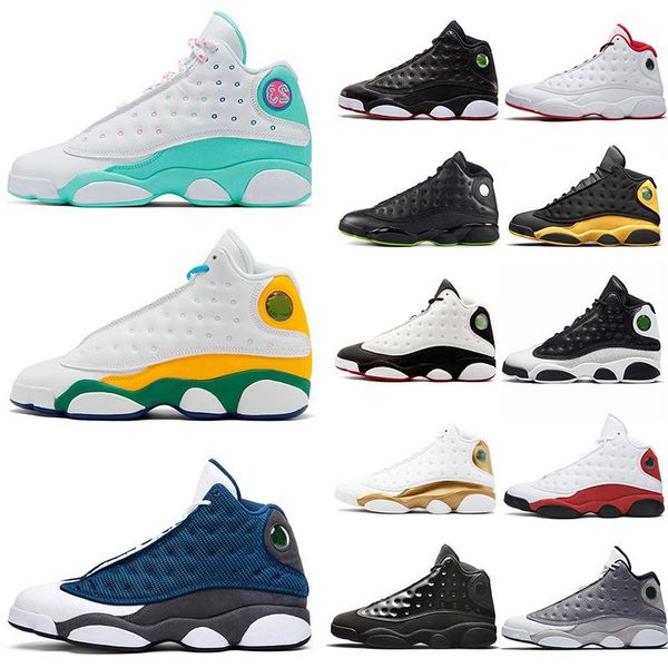 

fashion 13 13s new womens mens basketball shoes cap and gown lucky green soar pink hyper royal reverse trainers sneakers 36-47, White;red