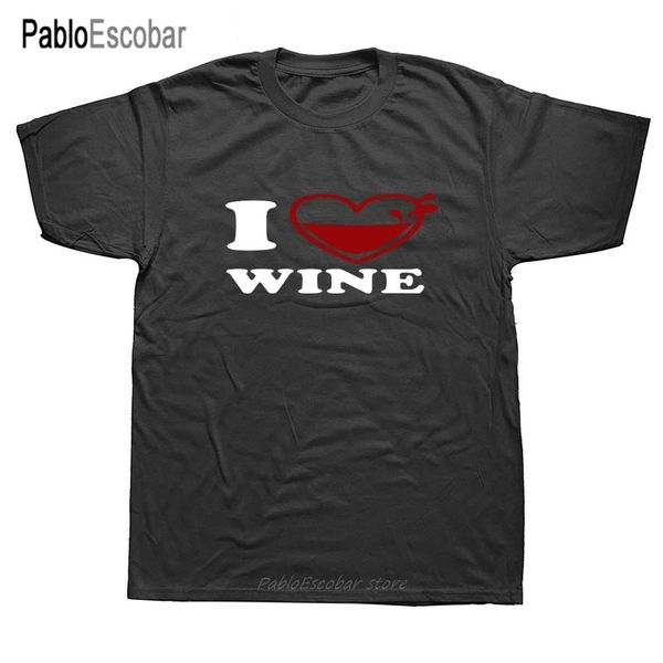 

i love wine beer party t-shirt funny novelty men cotton t shirt tees hip hop