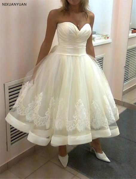 

Vestido De Noiva 2020 White Sweetheart Neck Sleeveless A-Line Short Wedding Dress Backless Tea-length Bridal Gown Robe De Mariee, Pink