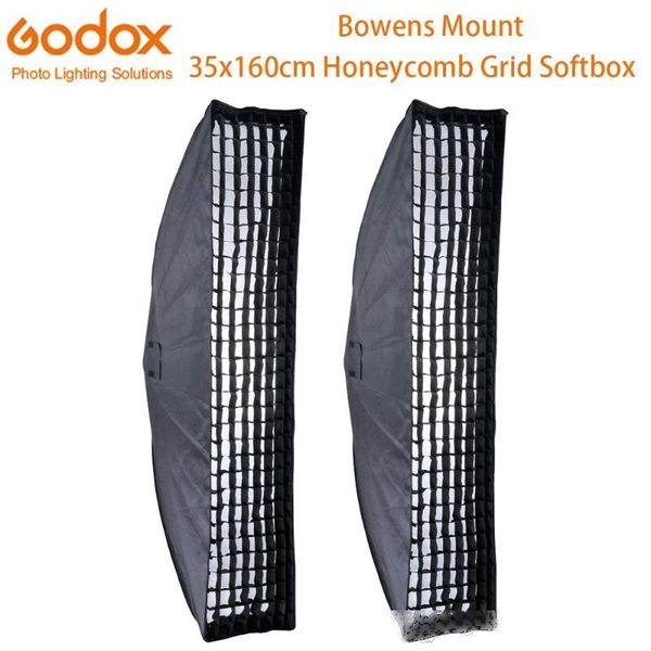 

godox 2pcs 14 x 63 35x160cm softbox bowens mount strip beehive honeycomb grid soft box for p strobe studio flash light