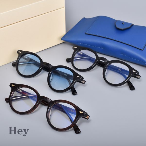 

2020 new fashion round eyeglasses frame gentle hey spectacles acetate eyewearÂ frames women men myopia prescription frames, Black