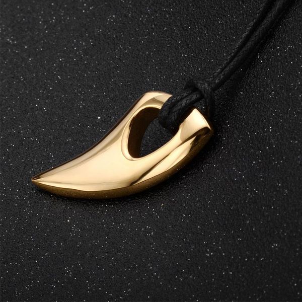 

accessories casual jewelry gift classic valentines day fashion decoration men necklace pendant wolf teeth shaped stainless steel, Silver