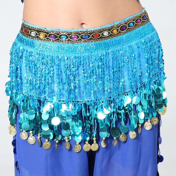 

vintage india belt skirt bellydance bohemia stage performance clothing bead crystal sequin tassel belly dance chain wrap, Black;red