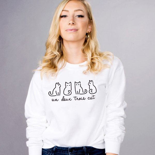 

one two three four cats sweatshirt kitten hoodies causal gift sweatshirts animal hoodies pet jumper aesthetic cotton shirts, Black