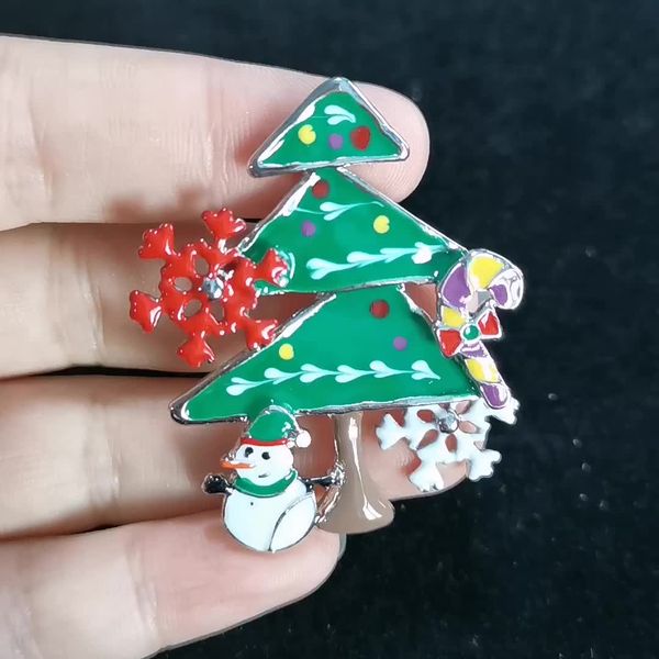 

brooch of exquisite christmas tree brooch women men bouquet metal brooches scarf pins fashion vintage wedding accessories, Gray