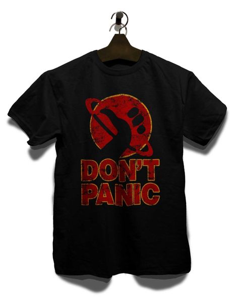 

dont panic t shirt durch die galaxis science fiction per anhalter nerd geek print t-shirt summer casual tee