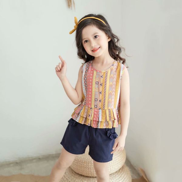 

Girls Short Sleeve + Shorts Set Bohemian Stripes Toddler Baby Girls Wear Summer Children's Cotton Set 2 Piece Set