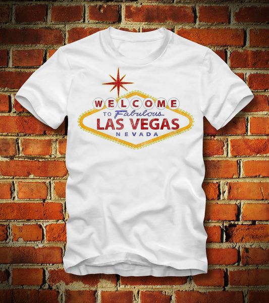

2019 new summer tee shirt funny t shirt las vegas nevada welcome to schild sign retro vintage poker custom t-shirt