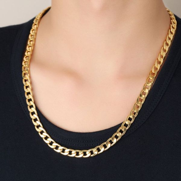 

chains men's alloy necklace gold filled vacuum plating chain jewelry, Silver