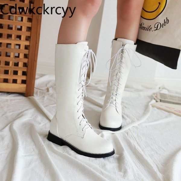 

winter the new fashion round head thick heel boots student leisure lace plus velvet keep warm high heel women boots 34-39, Black