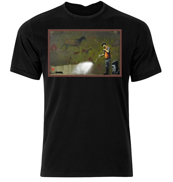 

cave graffiti banksy - graphic cotton t shirt short & long sl short-sleeved tee shirt