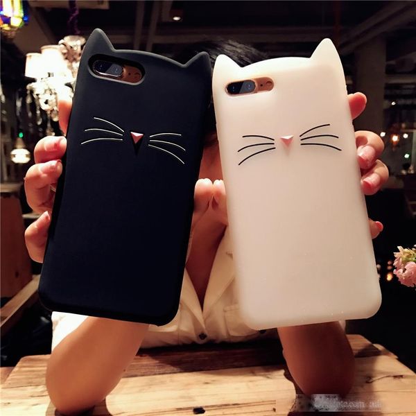 

soft silicone phone case for iphone 7 6s 6 plus cat cover lovely glitter cat cover for iphone 6s 7 plus case accessories