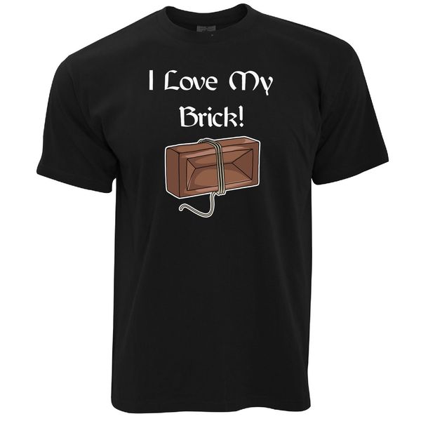 

100% cotton mens summer sale 100 % cotton t shirt i love my brick tv quote funny joke silly humour design men t-shirt