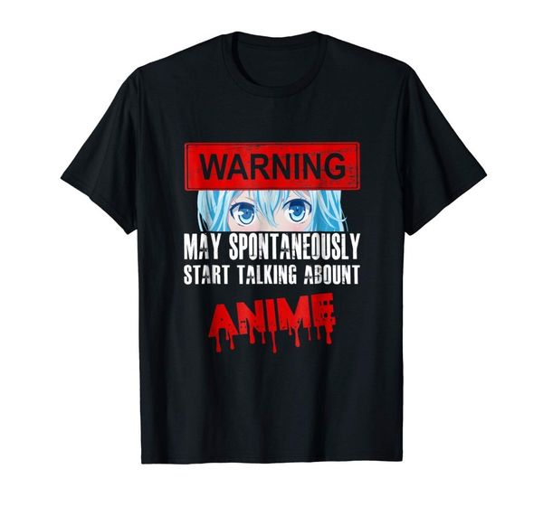 

2020 new short sleeve men warning may spontaneously talk about anime t-shirt