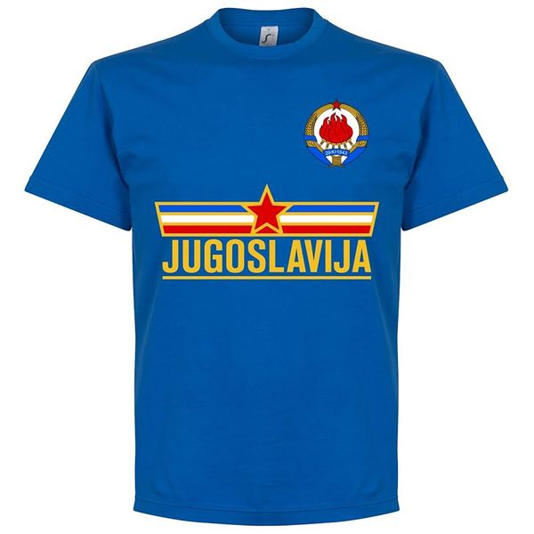 

2019 new fashion men casual brand clothing male t-shirt yugoslavia team tee - royal cosplay t-shirts