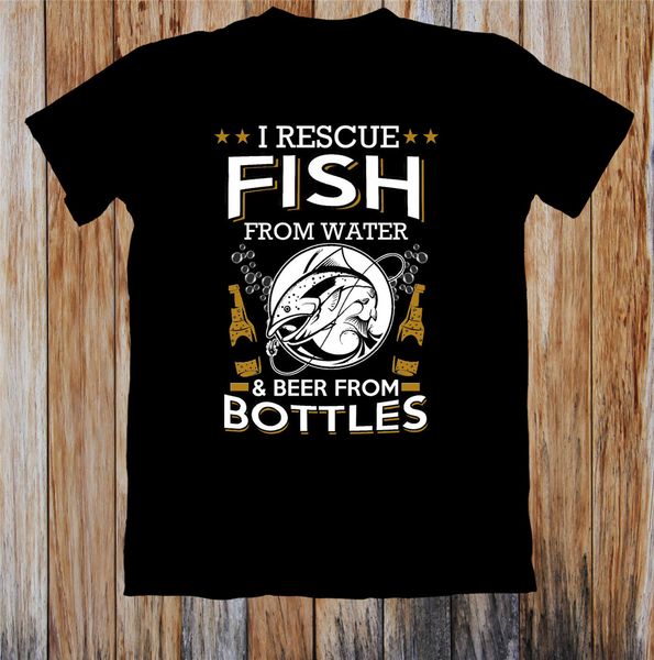 

i rescue fish from water beer from bottles t-shirt men clothes tee shirt