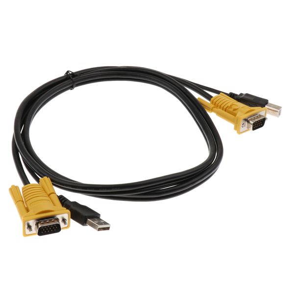 

kvm cable (5ft) - kvm usb vga wire cord plug 2-in-1 kit for kvm switch box