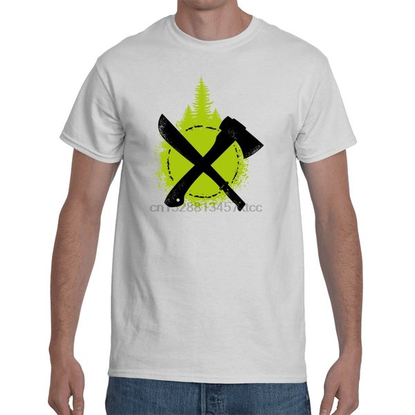 

ax machete с деревьями повседневная одежда white mens crew neck t shirt выживания в лесу